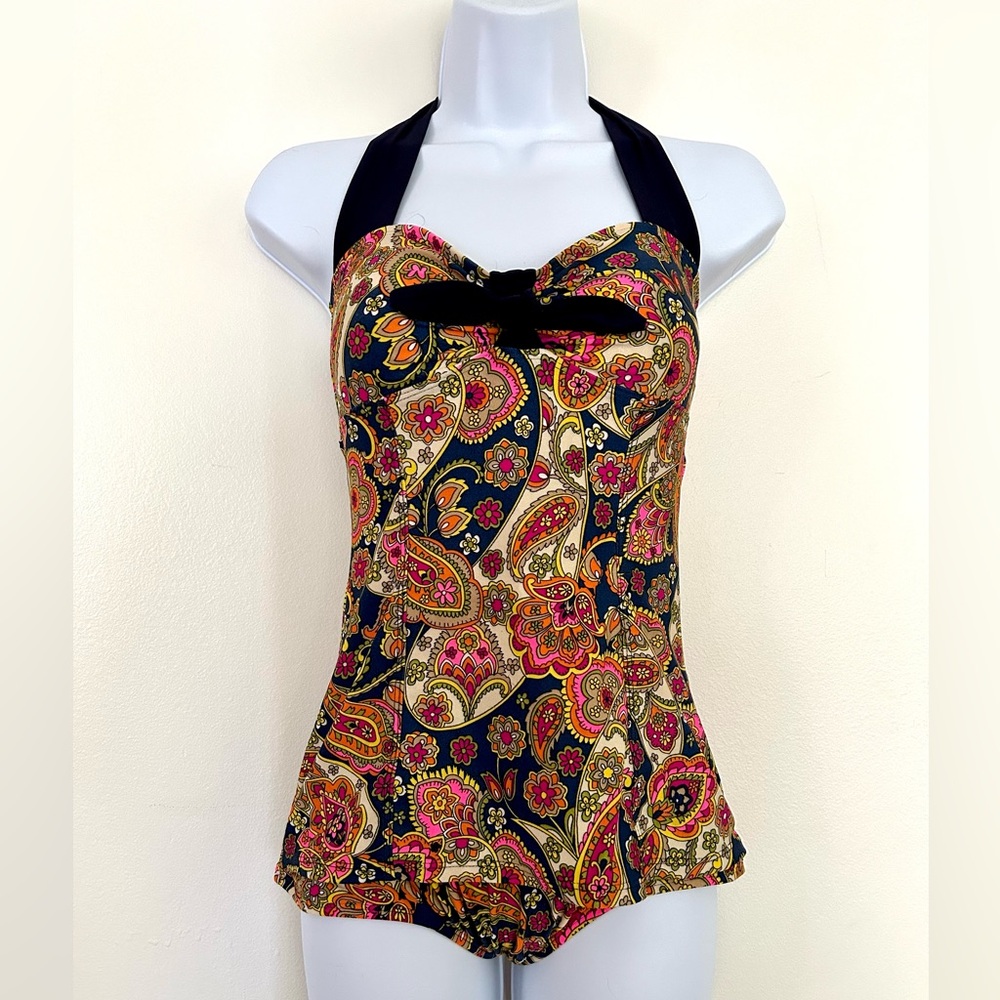 POPINA Paisley 50s Inspired Bathing Suit / S